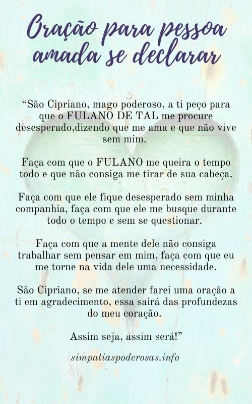 Oração para pessoa amada se declarar