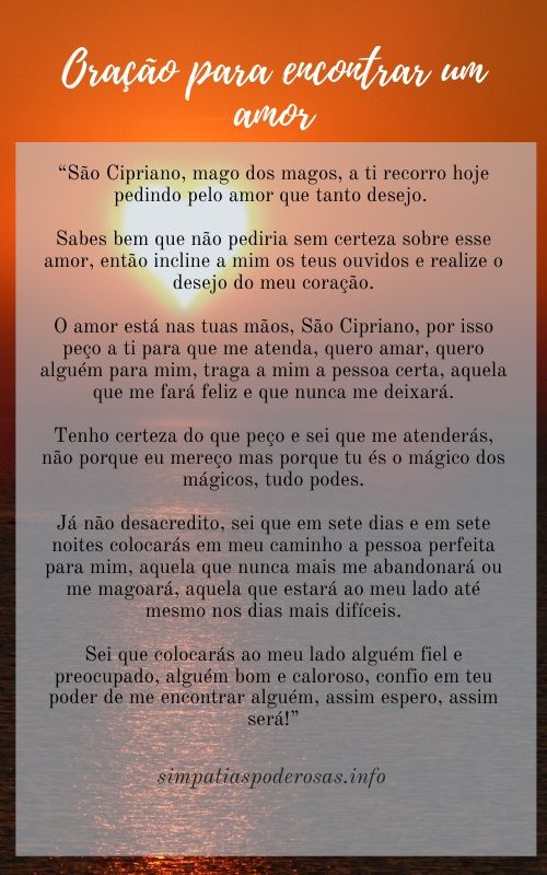 Oração para encontrar um amor
