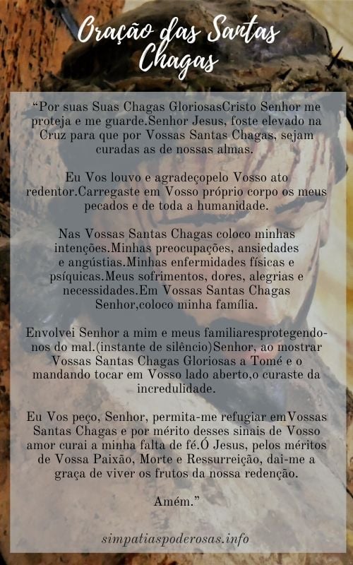 Oração das Santas Chagas de Jesus