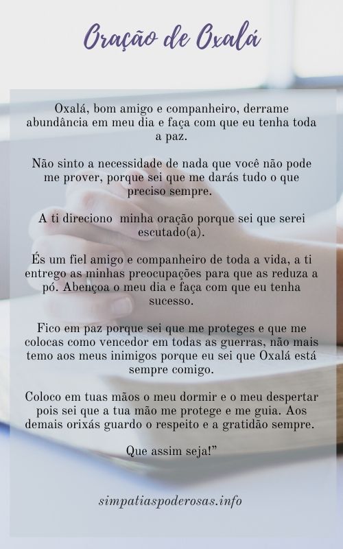 Oração de Oxalá para chamar prosperidade