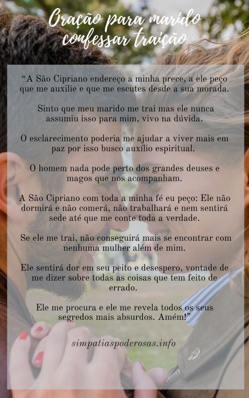 Oração para marido confessar traição