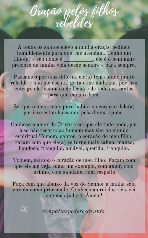 Oração pelos filhos rebeldes