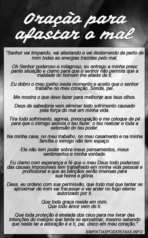 Oração para Afastar o Mal e