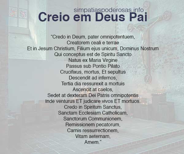 Oração Creio Em Deus Pai [Em Português e Latim]