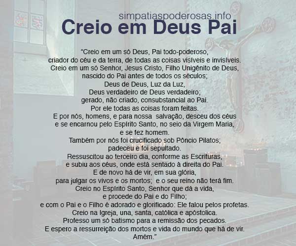 creio em deus pai para imprimir