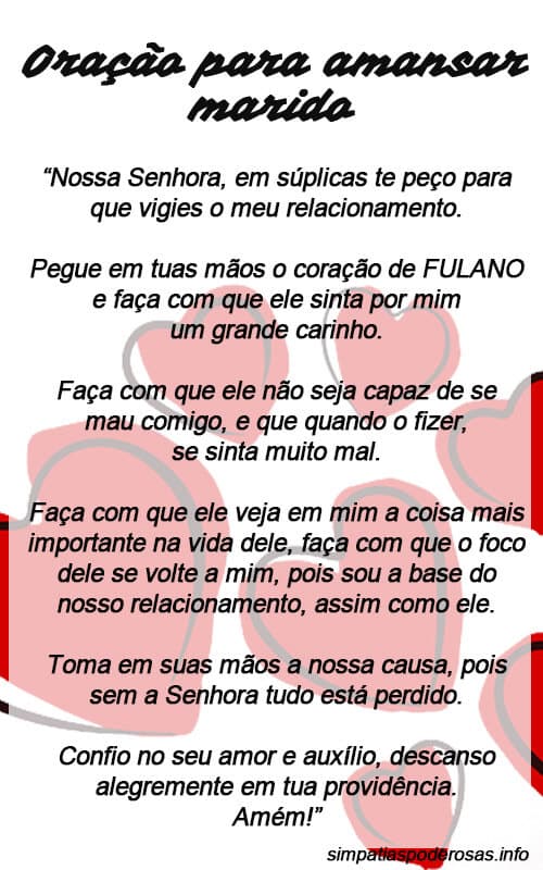 Oração Para Amansar Marido Bravo e Ciumento