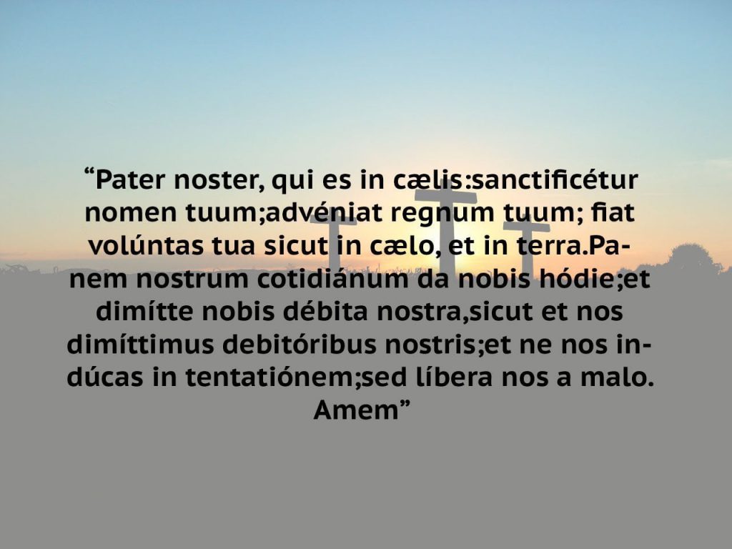 oracao pai nosso latim para imprimir