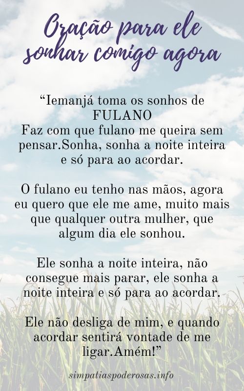 oração de Iemanjá para ele sonhar comigo