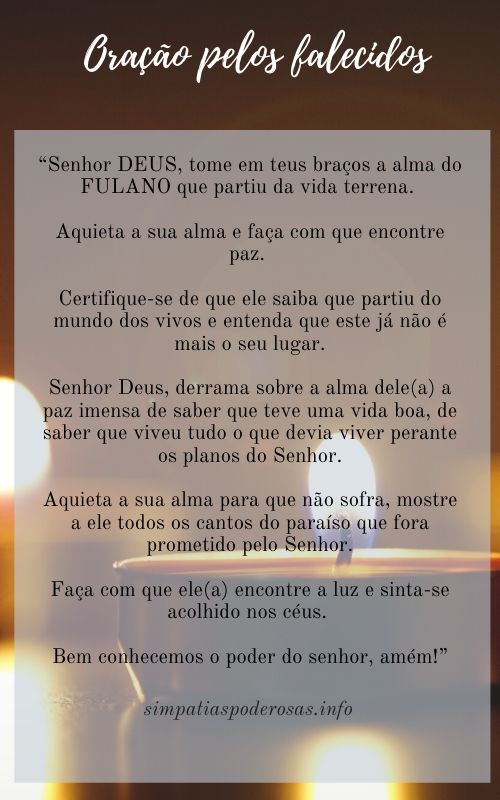 oração pelos falecidos