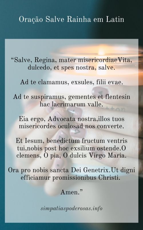 Oração Salve Rainha em Latin