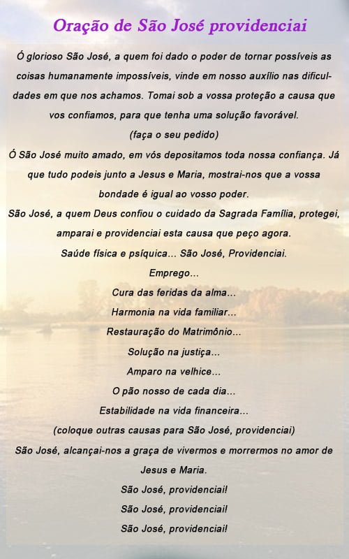 Oração de São José providenciai