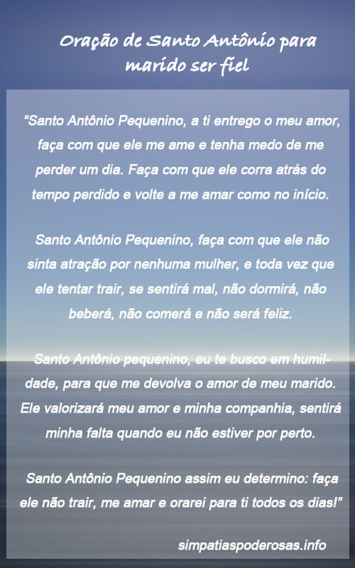 Oração de Santo Antônio para marido ser fiel