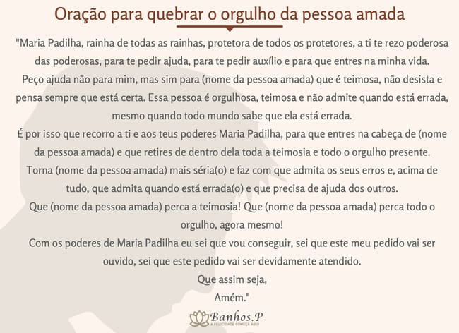 Reza para quebrar o orgulho da pessoa amada